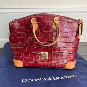 DOONEY & BOURKE Burgundy Red Croc Embossed Satchel w/ Long Strap NWOT